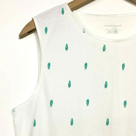 christopher & banks | satin trim tank top - Picture 1 of 5